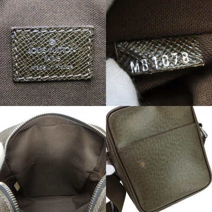 Louis Vuitton Shoulder Bag Dimitri Taiga Grizzly Brown Crossbody Casual Daily