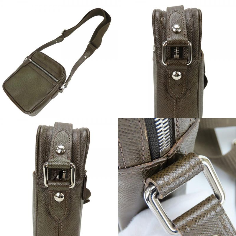 Louis Vuitton Shoulder Bag Dimitri Taiga Grizzly Brown Crossbody Casual Daily