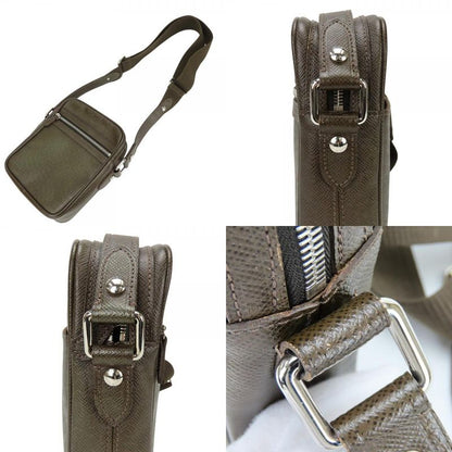 Louis Vuitton Shoulder Bag Dimitri Taiga Grizzly Brown Crossbody Casual Daily