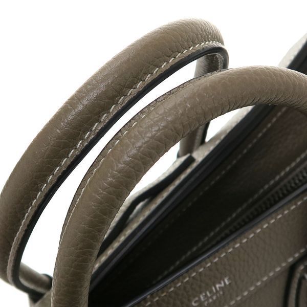 Celine Luggage Nano Drummed Calfskin Messenger Bag