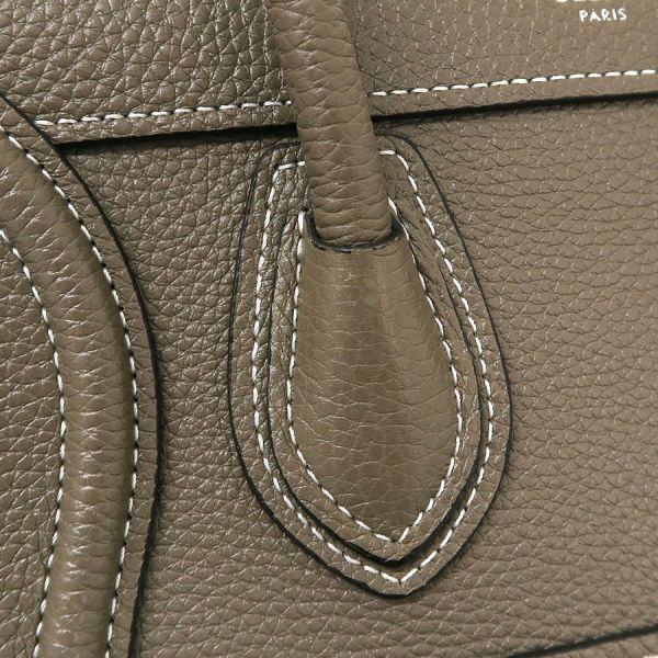 Celine Luggage Nano Drummed Calfskin Messenger Bag