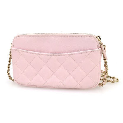 Chanel Quilted Caviar Chain Wallet