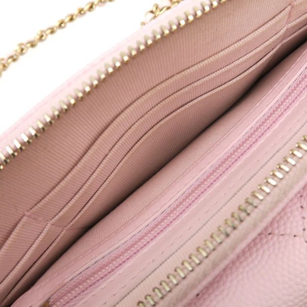 Chanel Quilted Caviar Chain Wallet