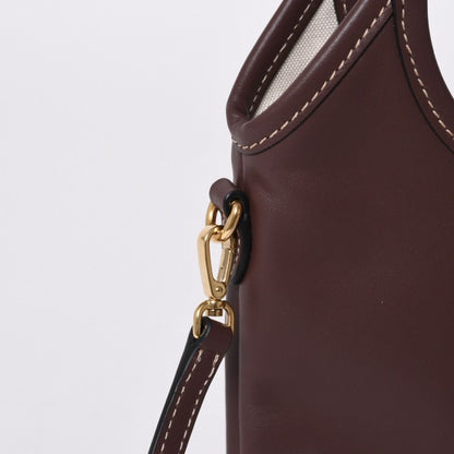 Miu Miu Ivy Mini Way Bag Calfskin Logo Patch Brown Gold — view 4