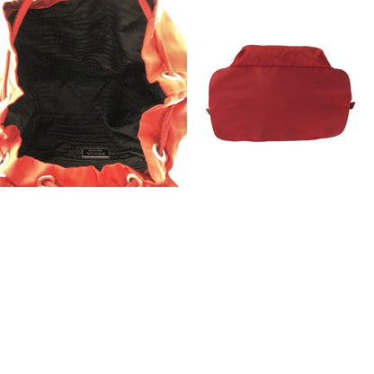 Prada Tessuto Red Silver Nylon Luc Backpack