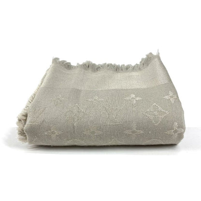 Louis Vuitton Shawl Monogram Silk Beige Scarf