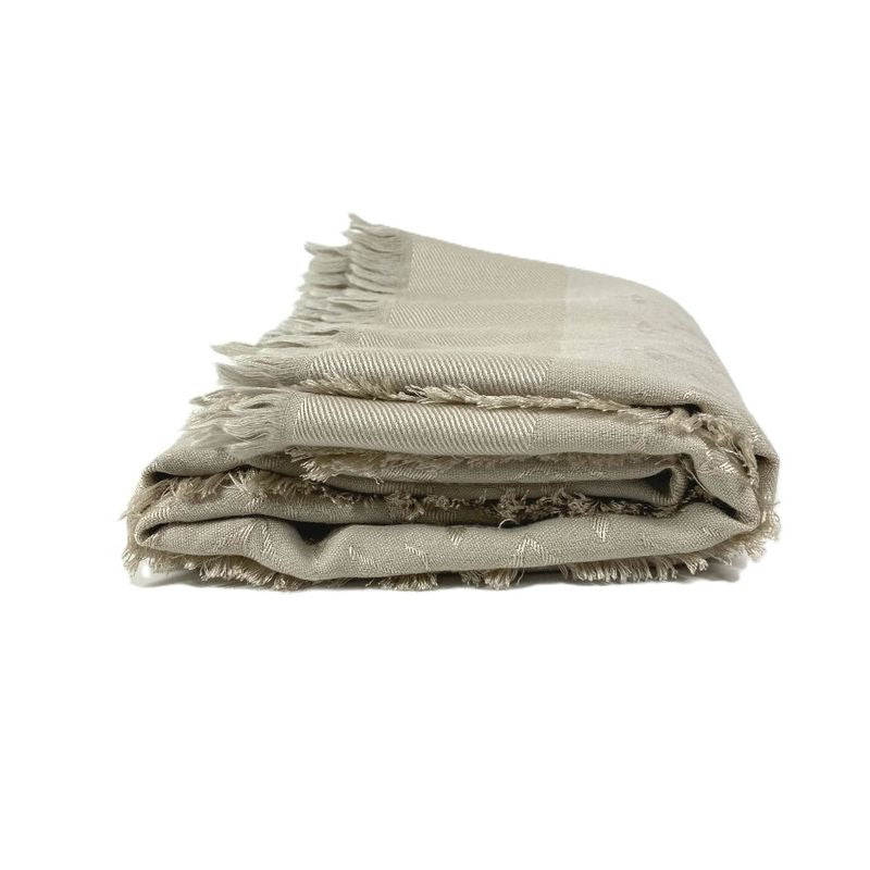 Louis Vuitton Shawl Monogram Silk Beige Scarf
