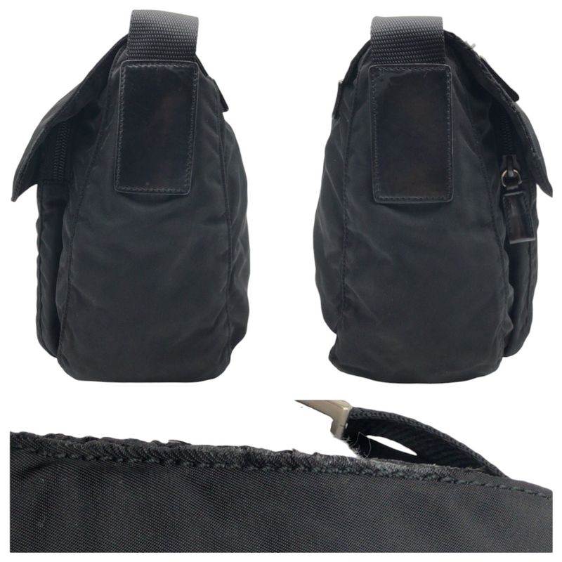 Prada Tessuto Triangle Logo Black Nylon Shoulder Bag Pochette