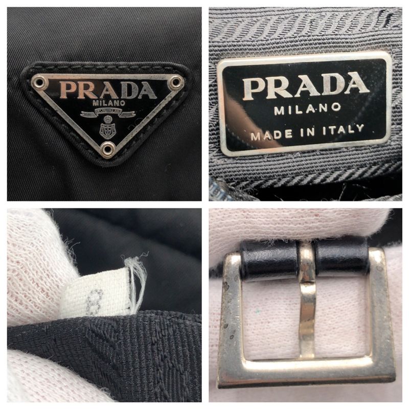 Prada Tessuto Triangle Logo Black Nylon Shoulder Bag Pochette