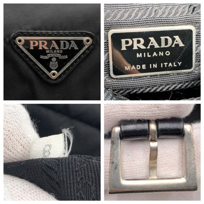 Prada Tessuto Triangle Logo Black Nylon Shoulder Bag Pochette