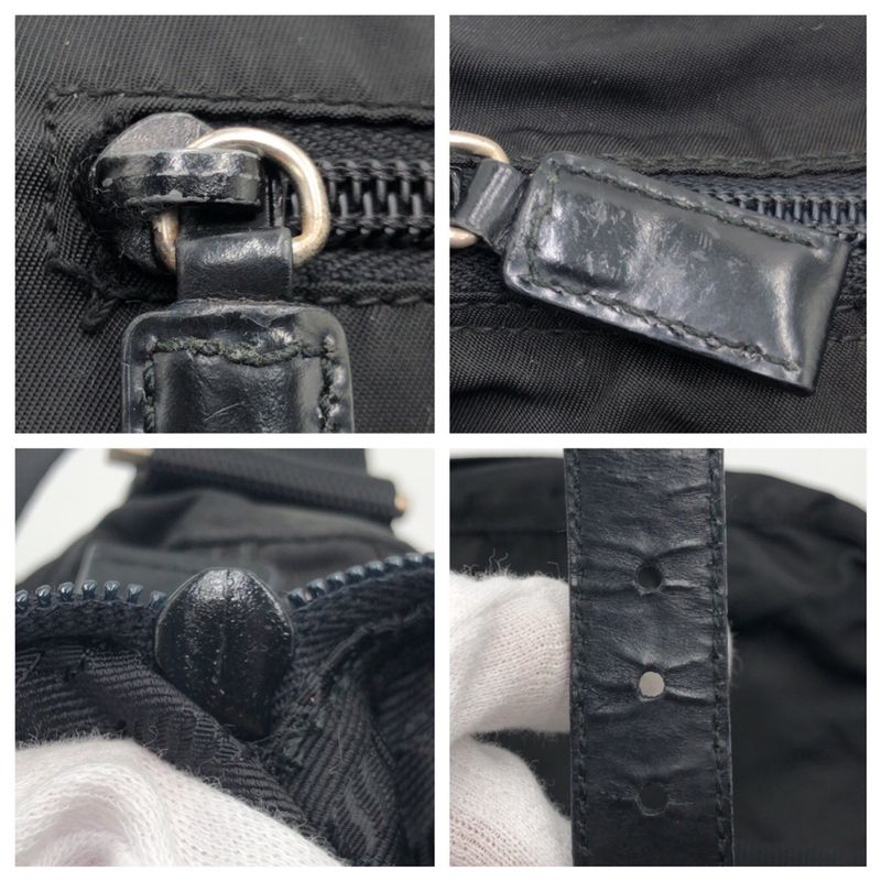 Prada Tessuto Triangle Logo Black Nylon Shoulder Bag Pochette