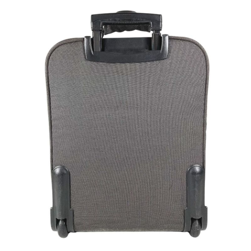 Hermes Travel Bag 2 Wheels Shoes Logo Canvas Gray Heel