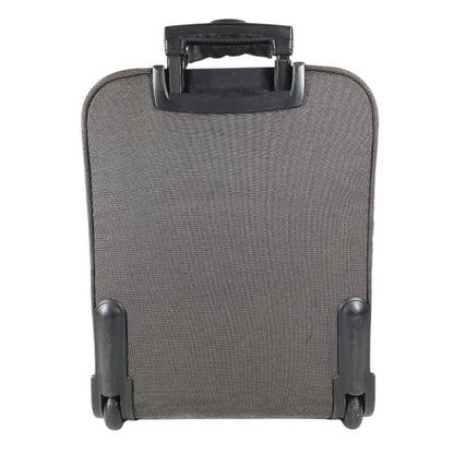 Hermes Travel Bag 2 Wheels Shoes Logo Canvas Gray Heel