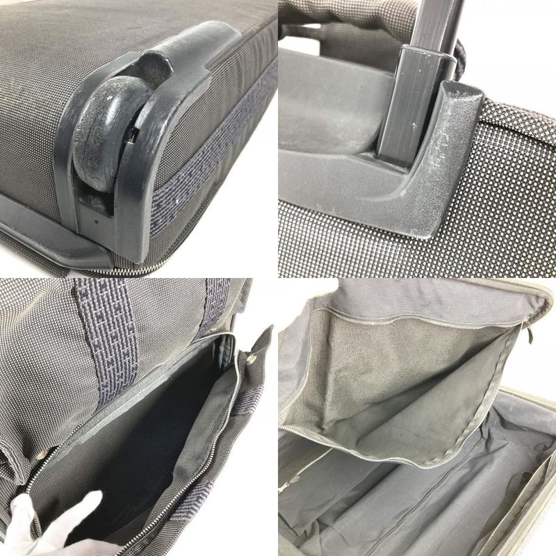 Hermes Travel Bag 2 Wheels Shoes Logo Canvas Gray Heel