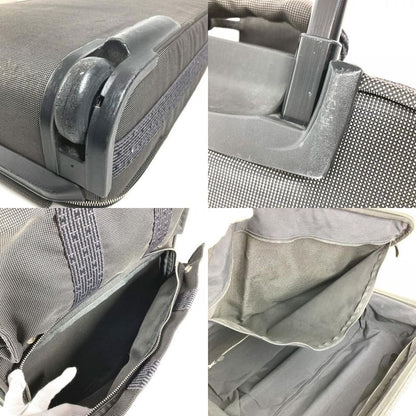 Hermes Travel Bag 2 Wheels Shoes Logo Canvas Gray Heel