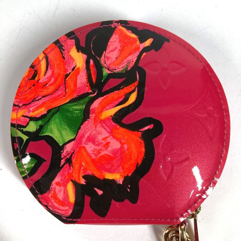 Louis Vuitton Coin Case Porte Monet Chapeau Monogram Vernis Canvas Pink