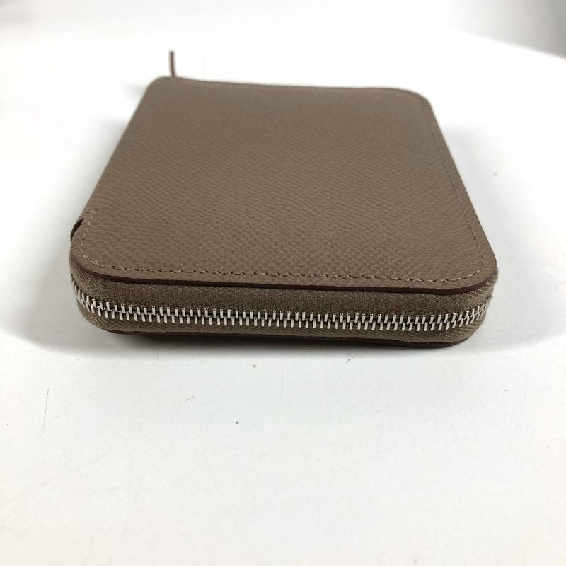 Hermes Coin Case Azap Compact Silk in Epsom Etoupe Gray