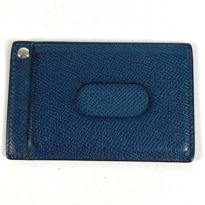 Hermes Card Case Chuchu Logo Series Leather Navy