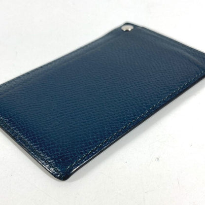Hermes Card Case Chuchu Logo Series Leather Navy