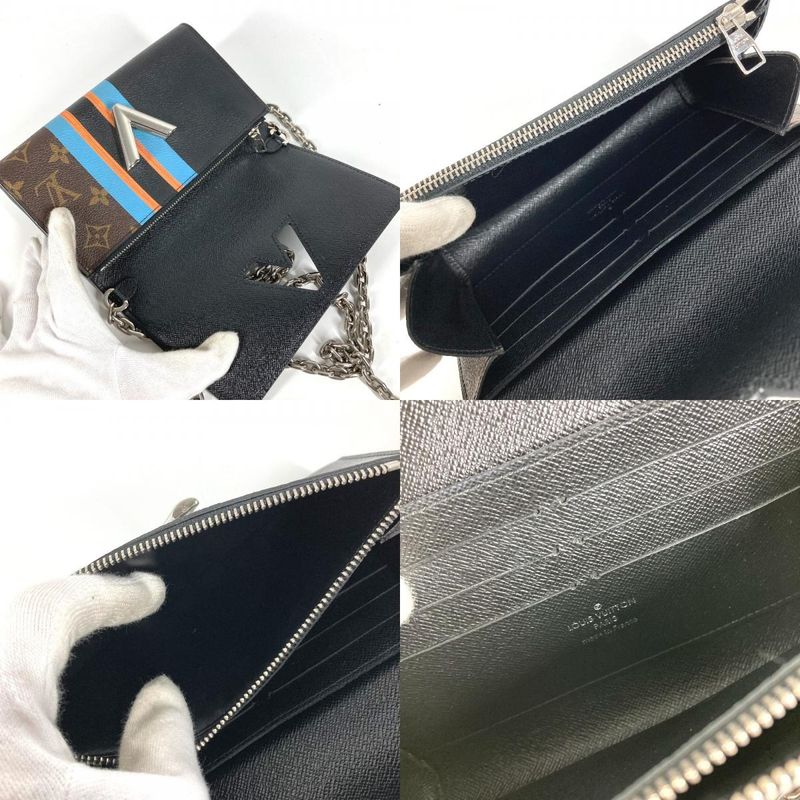 Hermes Wallet Portefeuille Twist Monogram Canvas Brown