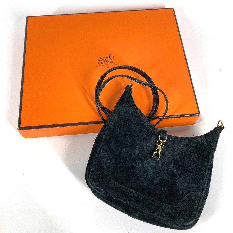 Hermes Shoulder Bag Mini Trim Dobris Black