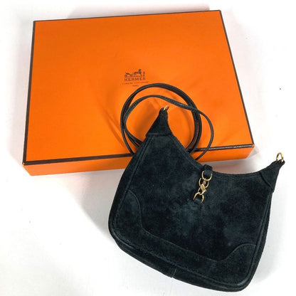 Hermes Shoulder Bag Mini Trim Dobris Black