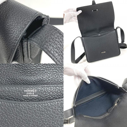 Hermes Shoulder Bag Steve Light Junior Togo Black
