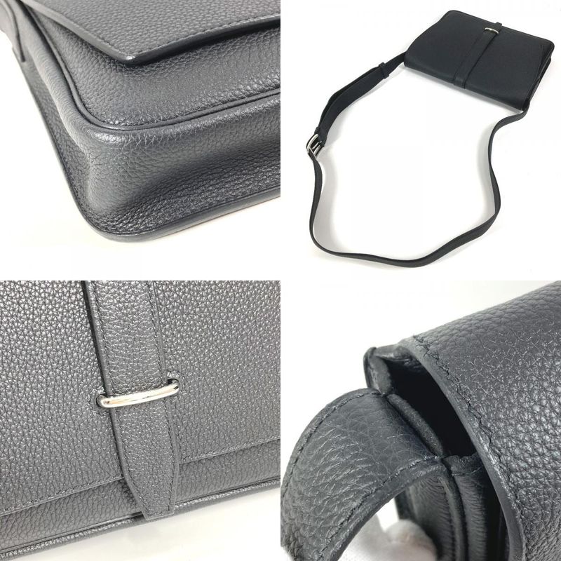 Hermes Shoulder Bag Steve Light Junior Togo Black