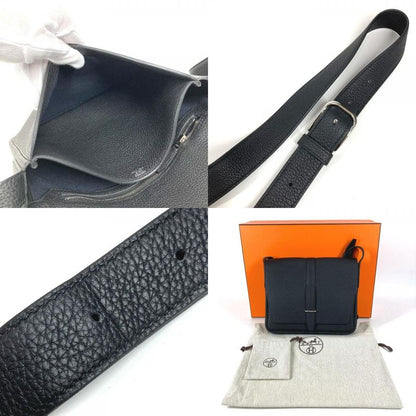 Hermes Shoulder Bag Steve Light Junior Togo Black