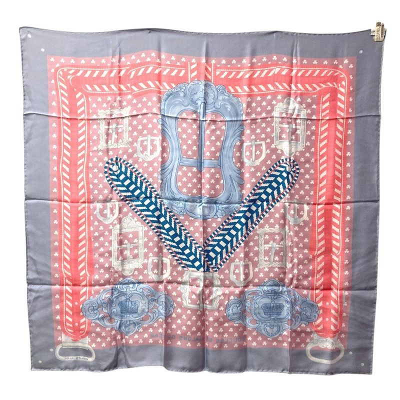 Hermes Scarf Carre 90 Washed Silk Pink