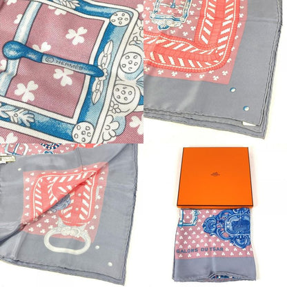 Hermes Scarf Carre 90 Washed Silk Pink