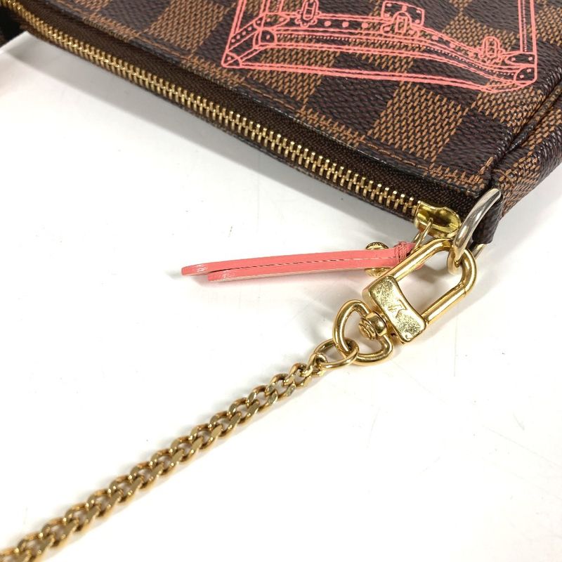 Louis Vuitton Handbag Mini Pochette Accessoire Damier Canvas Ebene Brown