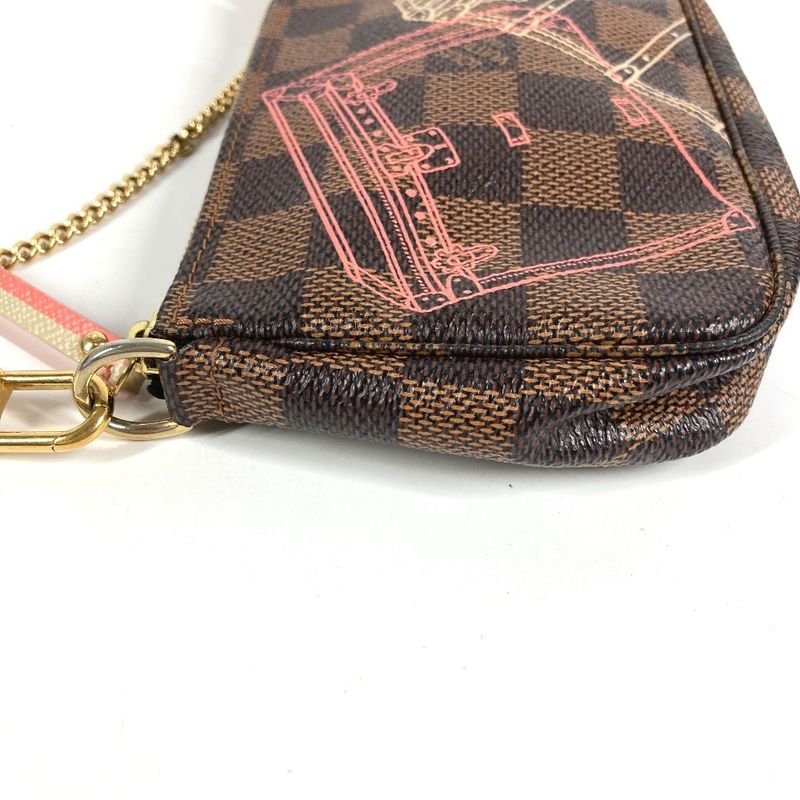 Louis Vuitton Handbag Mini Pochette Accessoire Damier Canvas Ebene Brown