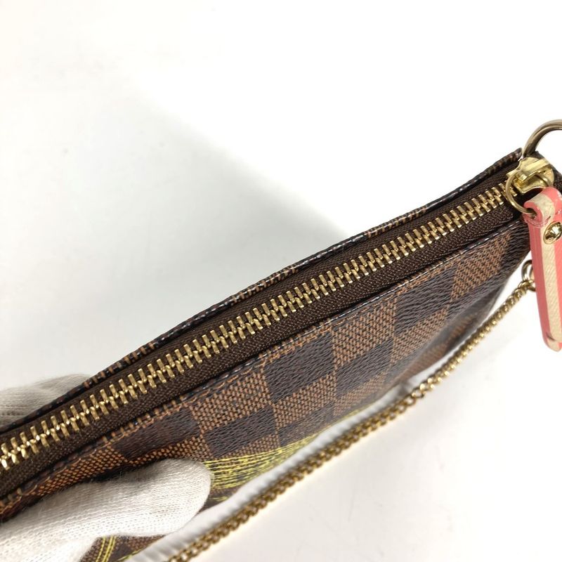 Louis Vuitton Handbag Mini Pochette Accessoire Damier Canvas Ebene Brown
