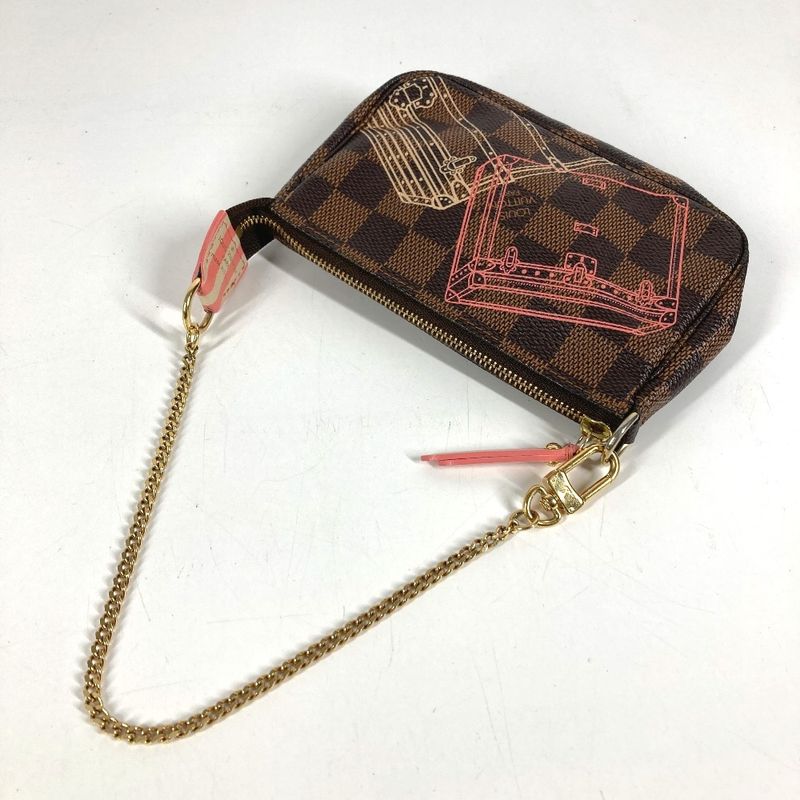 Louis Vuitton Handbag Mini Pochette Accessoire Damier Canvas Ebene Brown