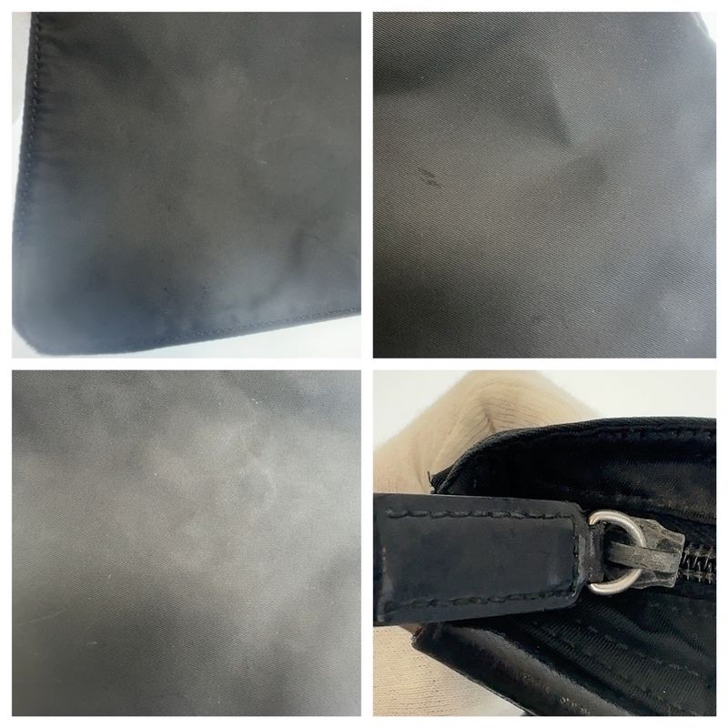 Prada Tessuto Black Silver Nylon Shoulder Bag