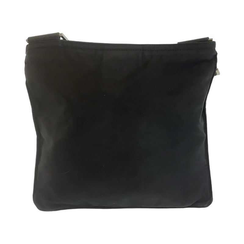 Prada Tessuto Black Silver Nylon Shoulder Bag