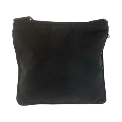 Prada Tessuto Black Silver Nylon Shoulder Bag