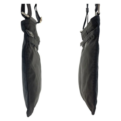 Prada Tessuto Black Silver Nylon Shoulder Bag