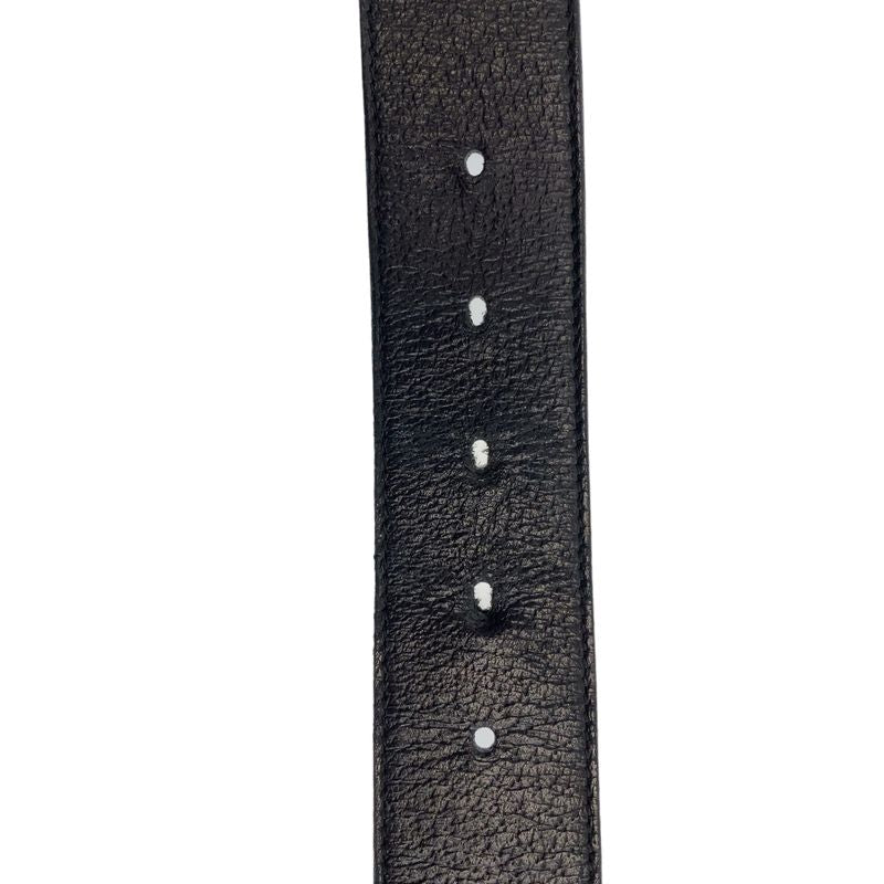 Gucci Marmont Gglogo Black Silver Leather Belt Buckle