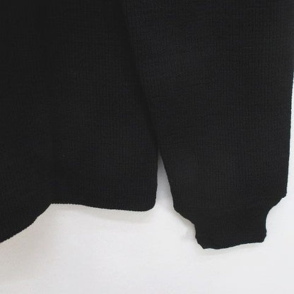 Gucci Long Sleeve Knit Sweater L Black Crew Neck Rib Stretch Hair Wool