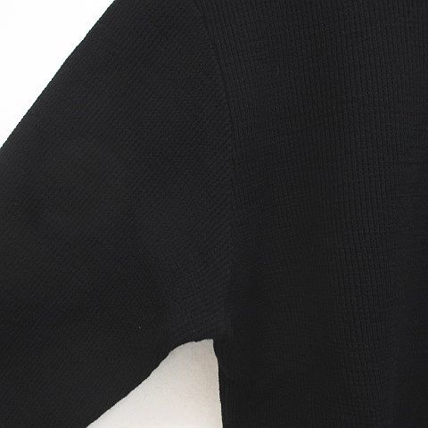 Gucci Long Sleeve Knit Sweater L Black Crew Neck Rib Stretch Hair Wool