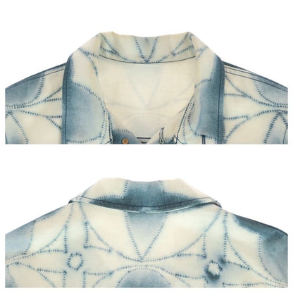 Louis Vuitton Monogram Shibori Printed Jacket 48 White Blue Denim