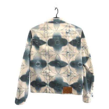 Louis Vuitton Monogram Shibori Printed Jacket 48 White Blue Denim