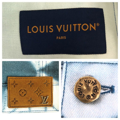 Louis Vuitton Monogram Shibori Printed Jacket 48 White Blue Denim