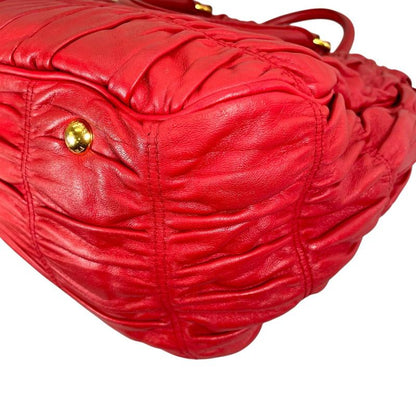 Prada Shoulder Bag Nappa Goful Tote Red