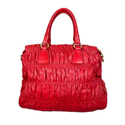 Prada Shoulder Bag Nappa Goful Tote Red