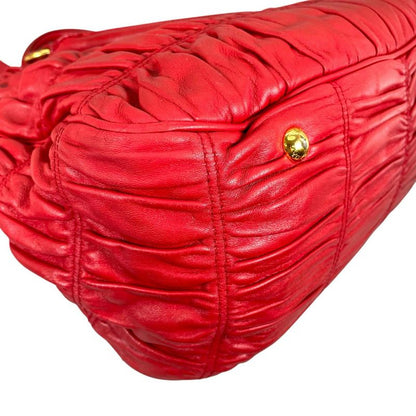 Prada Shoulder Bag Nappa Goful Tote Red