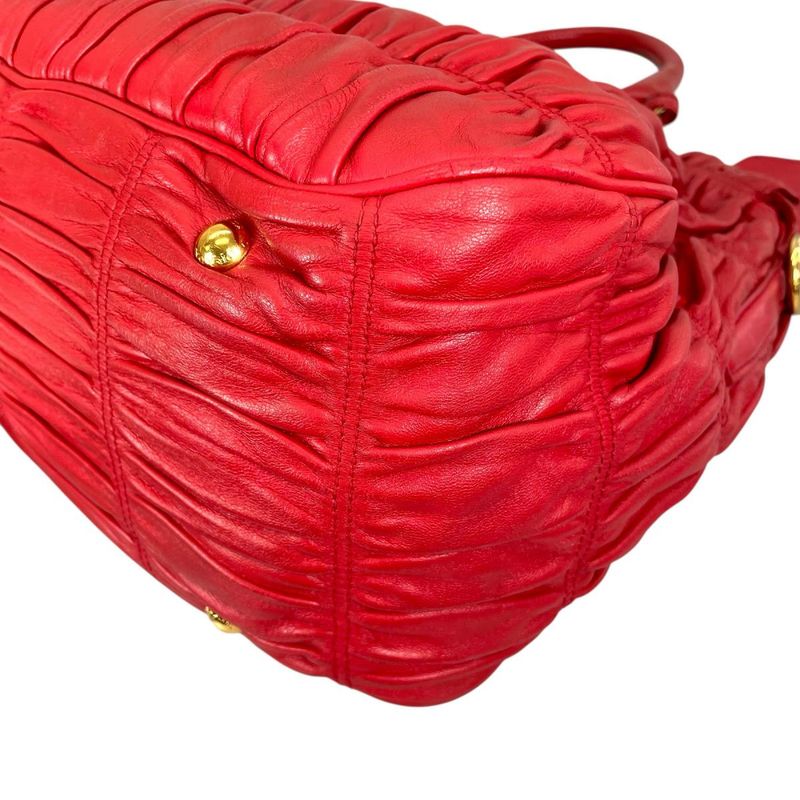 Prada Shoulder Bag Nappa Goful Tote Red