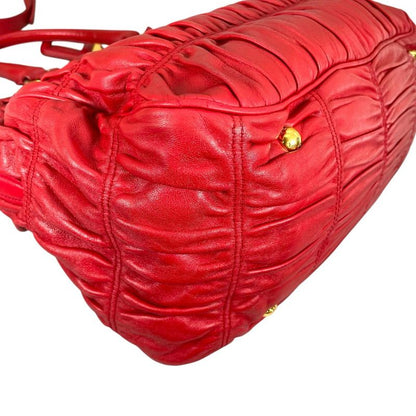 Prada Shoulder Bag Nappa Goful Tote Red